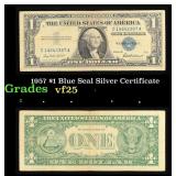 1957 $1 Blue Seal Silver Certificate vf+