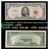 **Star Note** 1963 $5 Red Seal United States Note