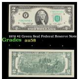 1976 $2 Green Seal Federal Reserve Note Grades Cho