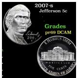 2007-s Proof Jefferson Nickel 5c Grades GEM++ Proo