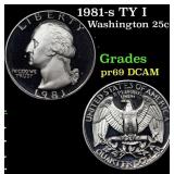 1981-s TY I Proof Washington Quarter 25c Grades GE