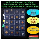 20 Great Coins of the World, hand selected, many t
