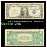 1957B $1 Blue Seal Silver Certificate Grades vf+