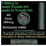 BU Shotgun Jefferson 5c roll, 1999-p 40 pcs Bank $