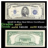 1934D $5 Blue Seal Silver Certificate Grades Selec