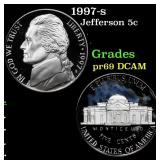 1997-s Proof Jefferson Nickel 5c Grades GEM++ Proo