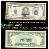 1934C $5 Blue Seal Silver Certificate Grades Selec