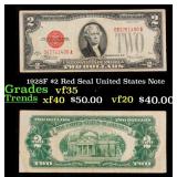 1928F $2 Red Seal United States Note Grades vf++