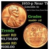 1953-p Lincoln Cent Near Top  POP 1c Graded GEM++