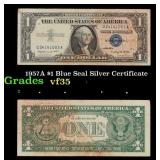 1957A $1 Blue Seal Silver Certificate Grades vf++