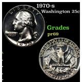 1970-s Proof Washington Quarter 25c Grades GEM++ P