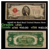 1928D $2 Red Seal United States Note Grades vf+