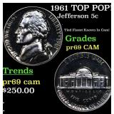 1961 Proof Jefferson Nickel TOP POP! 5c Graded pr6