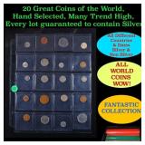 20 Great Coins of the World, hand selected, many t