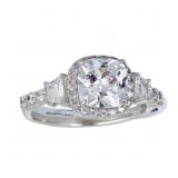 Decadence Sterling SIlver Cushion Cut Halo Ring Wi