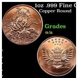 1oz .999 Fine Copper Bullion Round - Kraken style