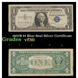 1957B $1 Blue Seal Silver Certificate Grades vf++