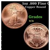 1oz .999 Fine Copper Bullion Round - Saint Gaudens