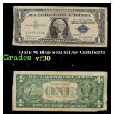 1957B $1 Blue Seal Silver Certificate Grades vf++