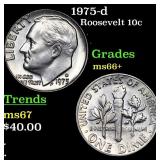 1975-d Roosevelt Dime 10c Grades GEM++ Unc
