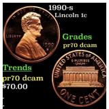 1990-s Proof Lincoln Cent 1c pr70 dcam SEGS