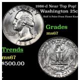 1986-d Washington Quarter Near Top Pop! 25c Graded