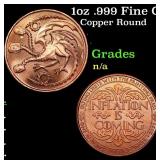 1oz .999 Fine Copper Bullion Round - Inflation Dra