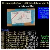 Original sealed box of 5x 1984 United States Mint