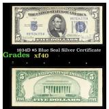 1934D $5 Blue Seal Silver Certificate Grades xf