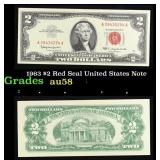 1963 $2 Red Seal United States Note Grades Choice
