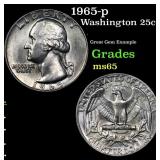 1965-p Washington Quarter 25c Grades GEM Unc