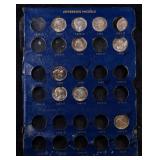 9 Jefferson Nickels in 1959-1974 Whitman Page, Var