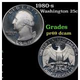 1980-s Proof Washington Quarter 25c Grades GEM++ P