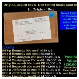 Original sealed box of 5x 1988 United States Mint