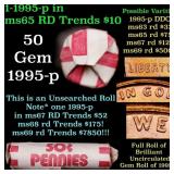 BU Shotgun Lincoln 1c roll, 1995-p 50 pcs Bank Wra