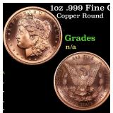 1oz .999 Fine Copper Bullion Round - Morgan Dollar