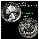 1970-s Proof Washington Quarter 25c Grades GEM++ P