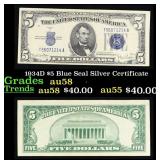 1934D $5 Blue Seal Silver Certificate Grades Choic