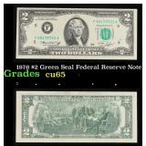 1976 $2 Green Seal Federal Reserve Note Grades Gem
