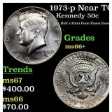 1973-p Kennedy Half Dollar Near TOP POP! 50c Grade