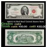 1963A $2 Red Seal United States Note Grades Choice