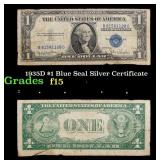1935D $1 Blue Seal Silver Certificate Grades f+