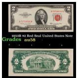 1953B $2 Red Seal United States Note Grades Choice