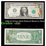 1963 $1 Green Seal Federal Reserve Note Grades vf+