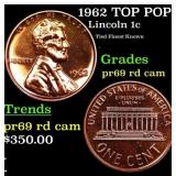 1962 Proof Lincoln Cent TOP POP! 1c Graded pr69 rd