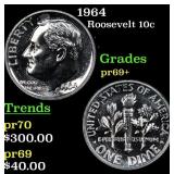 1964 Proof Roosevelt Dime 10c Grades GEM++ Proof
