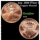 1oz .999 Fine Copper Bullion Round - Saint Gaudens