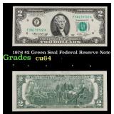 1976 $2 Green Seal Federal Reserve Note Grades Cho