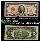 1928G $2 Red Seal United States Note Grades vf+