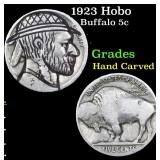 1923 Hobo Buffalo Nickel 5c Grades Hand Carved